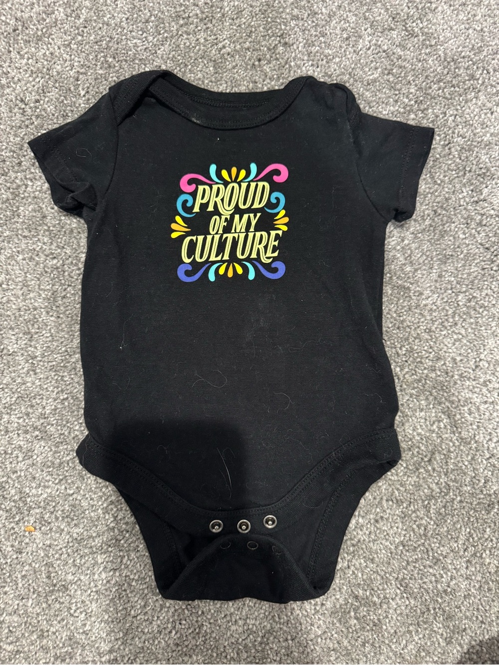 Target Black Baby One-Piece with Colorful "Proud of My Culture" Graphic